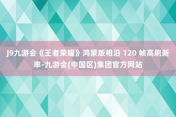 J9九游会《王者荣耀》鸿蒙版相沿 120 帧高刷新率-九游会(中国区)集团官方网站